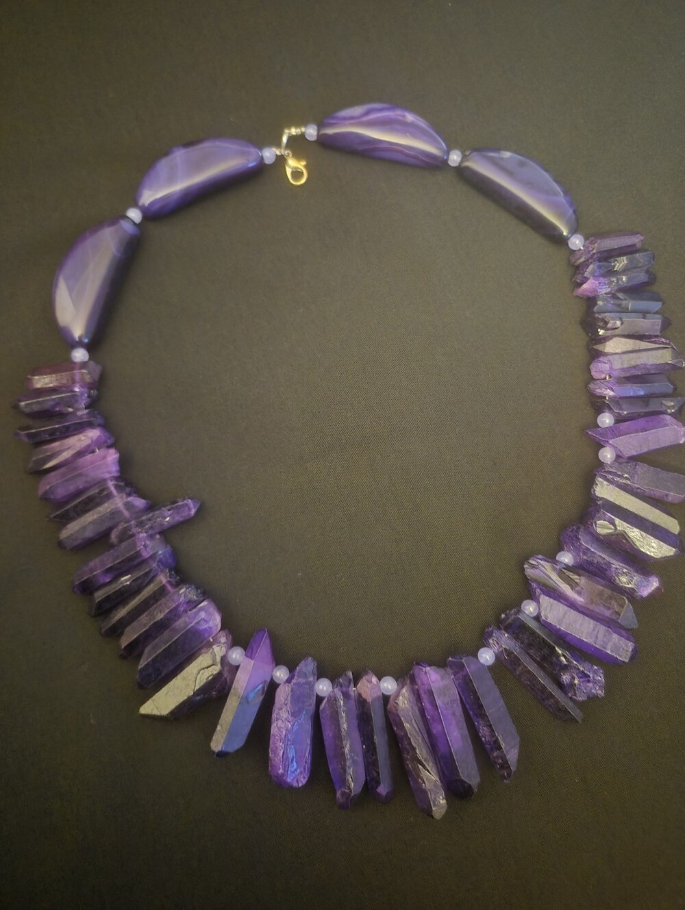 Purple Crystal Point Shard Necklace